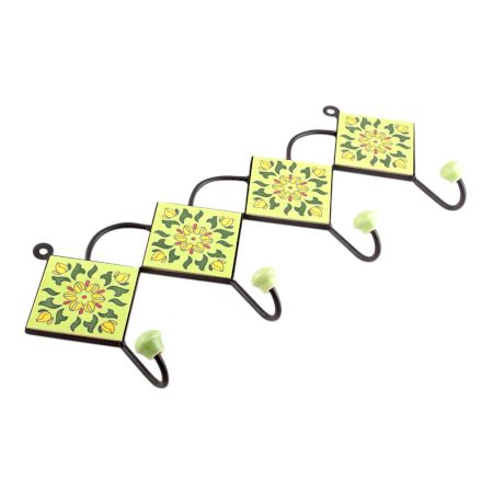 Yellow Sunflower Ceramic Tiles Hooks